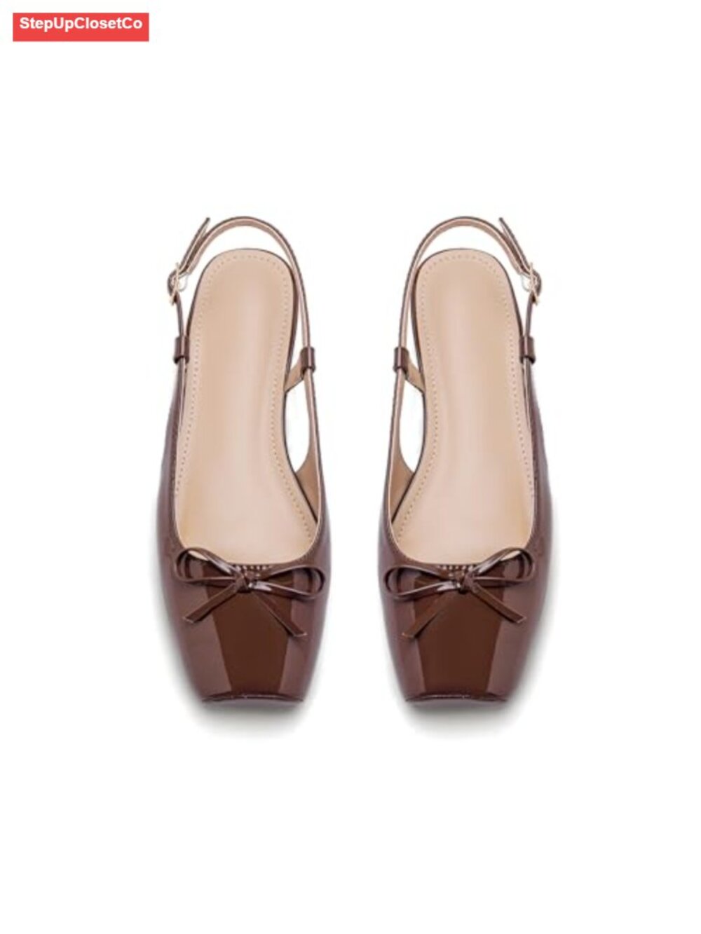 Women's Ballet Flats Slingback Square Toe Bow Bow Satin Ankle Buckle Dressy